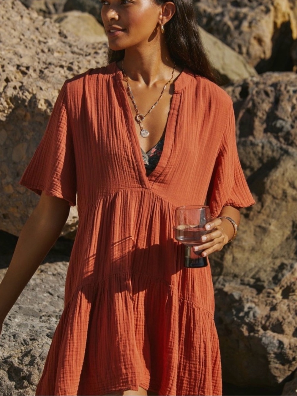 Anthropologie NWOT The Kallie Flowy Tunic Dress- M - Picture 3 of 7